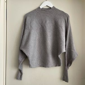 Dolman Ribbed Mock Neck Sweater